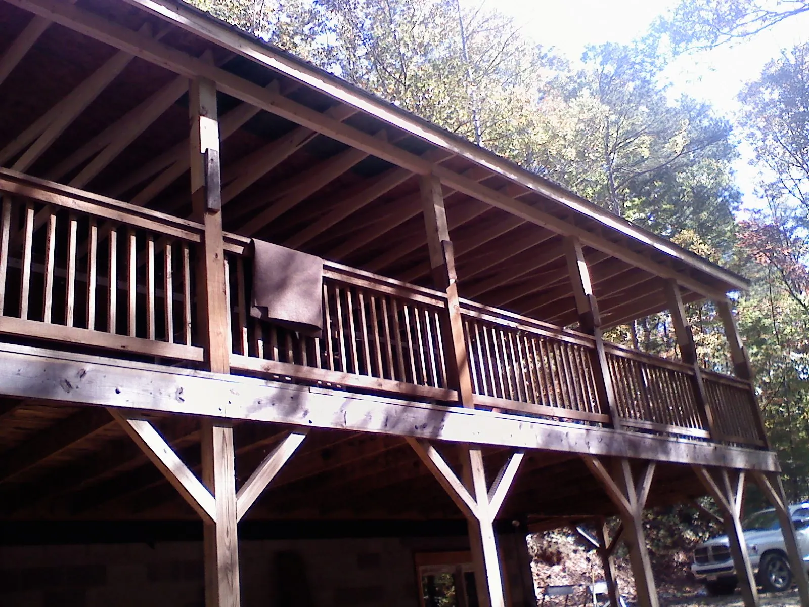Timber framing under a new elevated porch and deck — Roof Leak Repair in Mango by Roofing Brothers